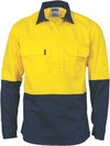 HiVis 2 Tone Cool-Breeze Close Front Cotton
 Shirt - Long sleeve