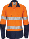 Ladies HiVis Two Tone Drill Shirt with 3M R/Tape - Long sleeve