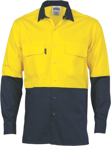 HiVis 3 Way Cool-Breeze Cotton Shirt -
 Long sleeve