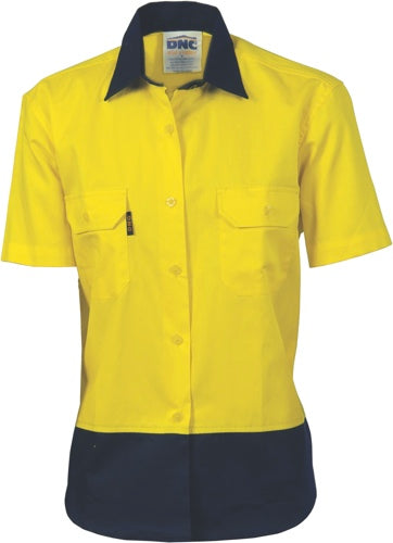HiVis 2 Tone Cool-Breeze Cotton Shirt -
 Short Sleeve