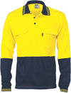 HiVis Cool-Breeze 2 Tone Cotton Jersey Polo
 Shirt with Twin Chest Pocket - L/S