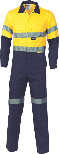 HiVis Cool-Breeze two tone L.Weight Cott on
 Coverall with 3M R/Tape