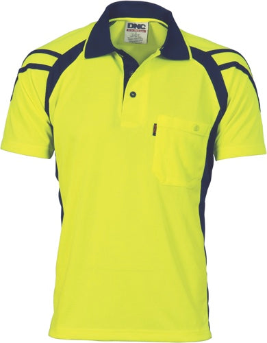 Cool Breathe Stripe Panel Polo Shirt
 - Short Sleeve