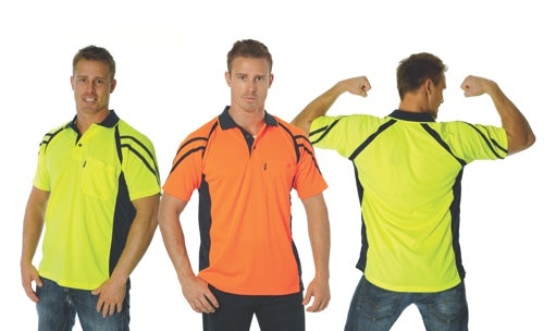 Cool Breathe Stripe Panel Polo Shirt
 - Short Sleeve