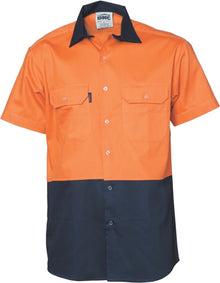  HiVis Two Tone Cotton Drill Vented Shirt -
Short Sleeve
