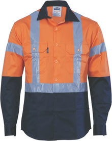  HiVis D/N 2 Tone Drill Shirt with H Pattern
 Generic R/ Tape - Long sleeve