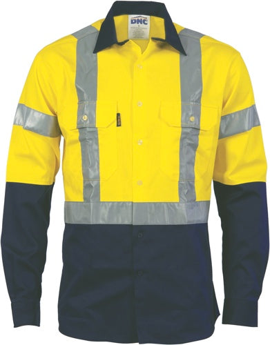 HiVis D/N 2 Tone Drill Shirt with H Pattern
 Generic R/ Tape - Long sleeve