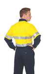 HiVis Cool-Breeze Vertical Vented Cotton Shirt
 with Generic R/Tape - Long sleeve