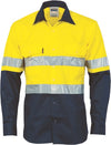 HiVis Cool-Breeze Vertical Vented Cotton Shirt
 with Generic R/Tape - Long sleeve