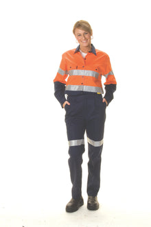  Ladies HiVis Two Tone Cool-Breeze Cott on Sh irt
 with 3M R/Tape - Long sleeve