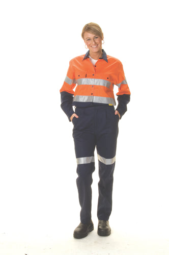 Ladies HiVis Two Tone Cool-Breeze Cott on Sh irt
 with 3M R/Tape - Long sleeve