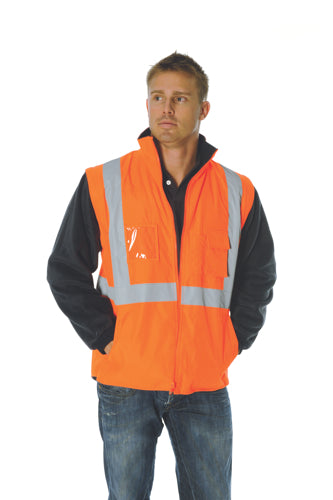 HiVis Cross Back D/N “4 in 1” Zip Off Sleeve Reversible Vest