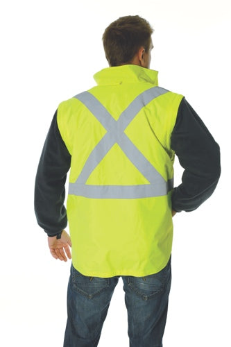 HiVis Cross Back D/N “4 in 1” Zip Off Sleeve Reversible Vest