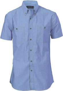  Cotton Chambray Shirt , Twin Pocket - Short Sleeve