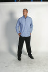 Polyester Cotton Chambray Business Shirt - Long Sleeve