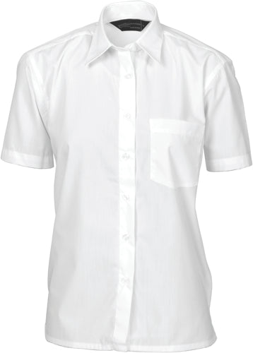 Ladies Polyester Cotton
 Poplin Shirt - Short Sleeve
