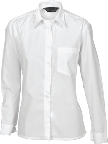 Ladies Polyester Cotton Poplin Shirt - Long Sleeve