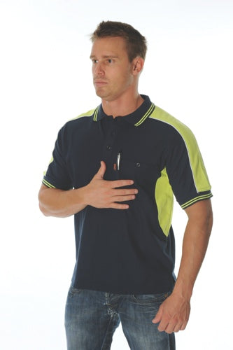 Polyester-Cotton-Panel-Polo-Shirt---Short-Sleeve