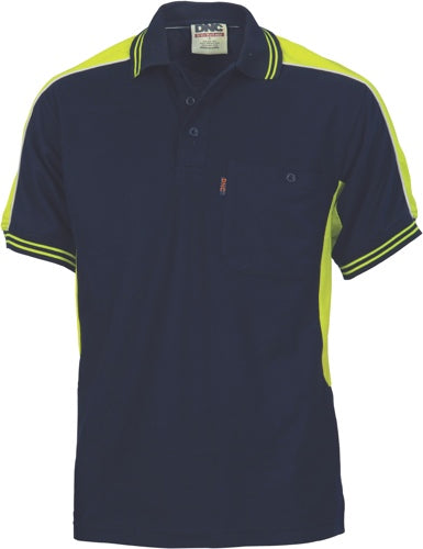 Polyester-Cotton-Panel-Polo-Shirt---Short-Sleeve