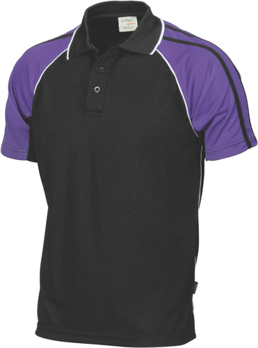 Cool-Breathe Twin Stripe Contrast Raglan Polo