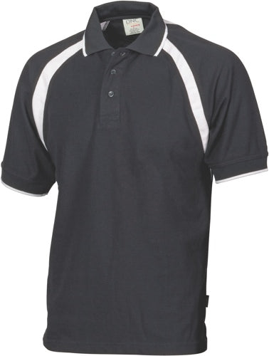 Mens-Poly/Cotton-Contrast-Raglan-Panel-Polo