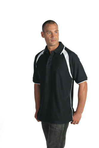 Mens-Poly/Cotton-Contrast-Raglan-Panel-Polo