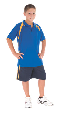  Kids Poly/Cotton Contrast Raglan Panel Polo