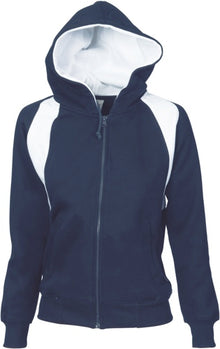  Ladies Contrast Panel Fleecy Top with Hood