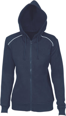  Ladies Contast Piping Fleecy Hoodie