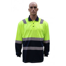  6021# TAPED HI VIS L/S POLO SHIRT