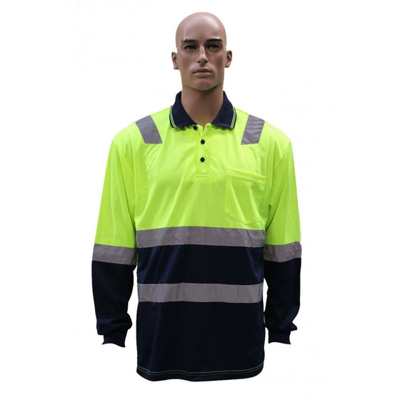 6021# TAPED HI VIS L/S POLO SHIRT