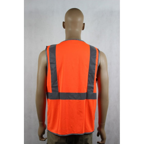 60535# HI VIS VEST WITH ZIPPER & POCKETS