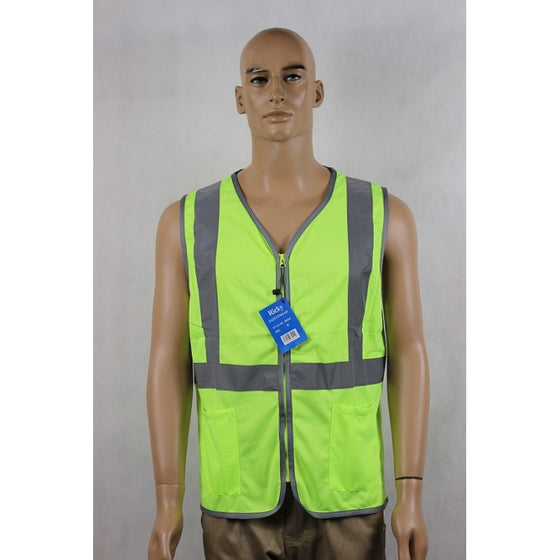 60535# HI VIS VEST WITH ZIPPER & POCKETS