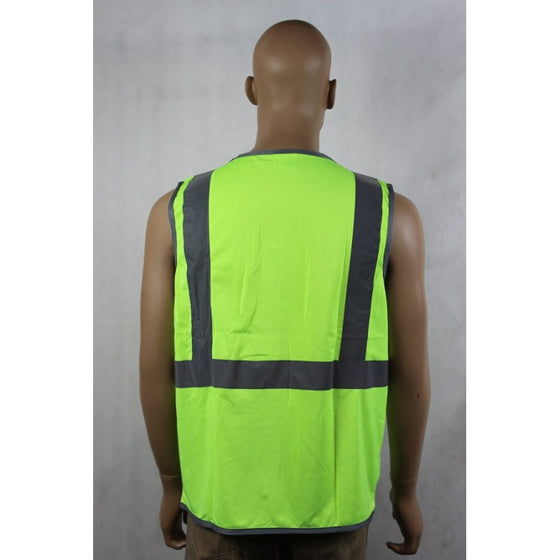 60535# HI VIS VEST WITH ZIPPER & POCKETS