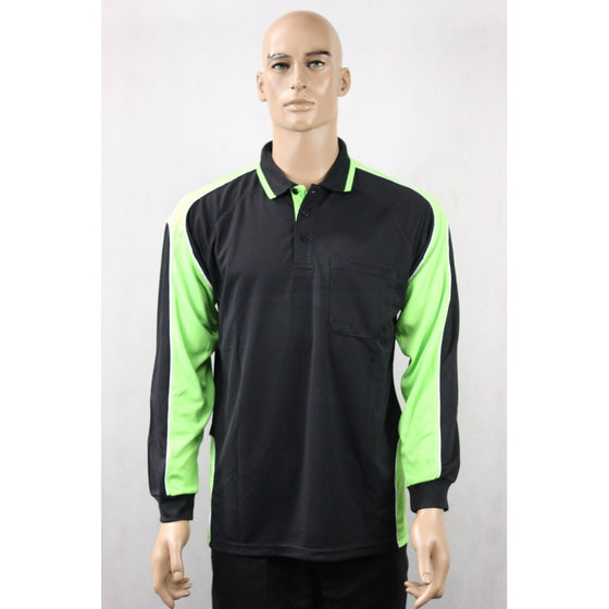 9072# HI VIS & WORK L/S POLO SHIRT