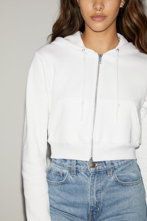 Flex fleece cropped zip hot sale hoodie