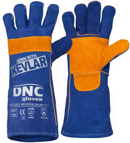 Blue Gold Welders Gauntlet