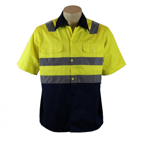 J0077# TAPED HI VIS S/S DRILL SHIRT