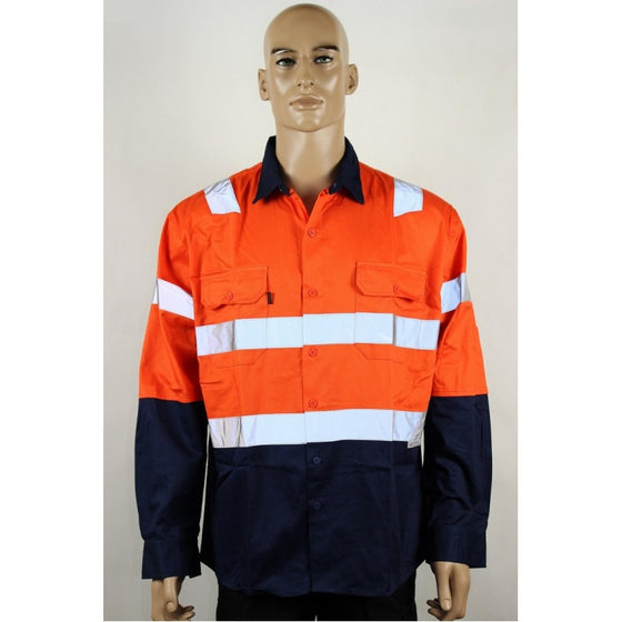 J0078# TAPED HI VIS L/S DRILL SHIRT