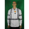J0081# ROAD WORKER L/S DRILL SHIRT X BACK -3M TAPE
