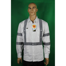  J0081# ROAD WORKER L/S DRILL SHIRT X BACK -3M TAPE