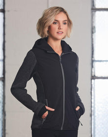  JK44 Ladies' Heather Sleeve/Quilted Body Jacket