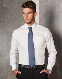  M7110L Men's Dobby Striped Taped L/S Shirt