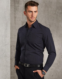  M7222 Men's Pin Stripe Long Sleeve Shirt
