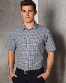  M7300S Men's Gingham Check S/S Shirt