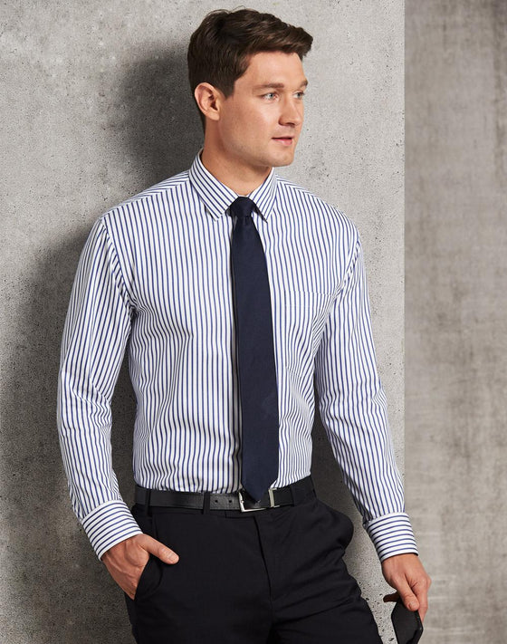 M7310L Men’s Sateen Stripe L/S Shirt