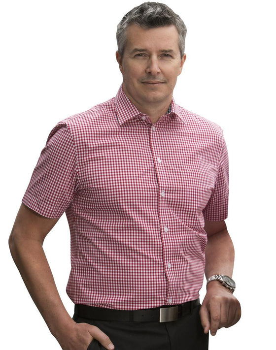 M7330S Men's Gingham Check S/S Shirt