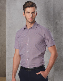  M7340S Men's Two Tone Mini Check S/S Shirt