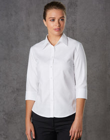  M8113 Women's Mini Herringbone 3/4 Sleeve Shirt