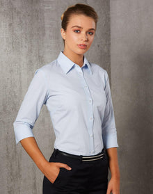  M8213 Women's Fine Stripe 3/4 Sleeve Shirt